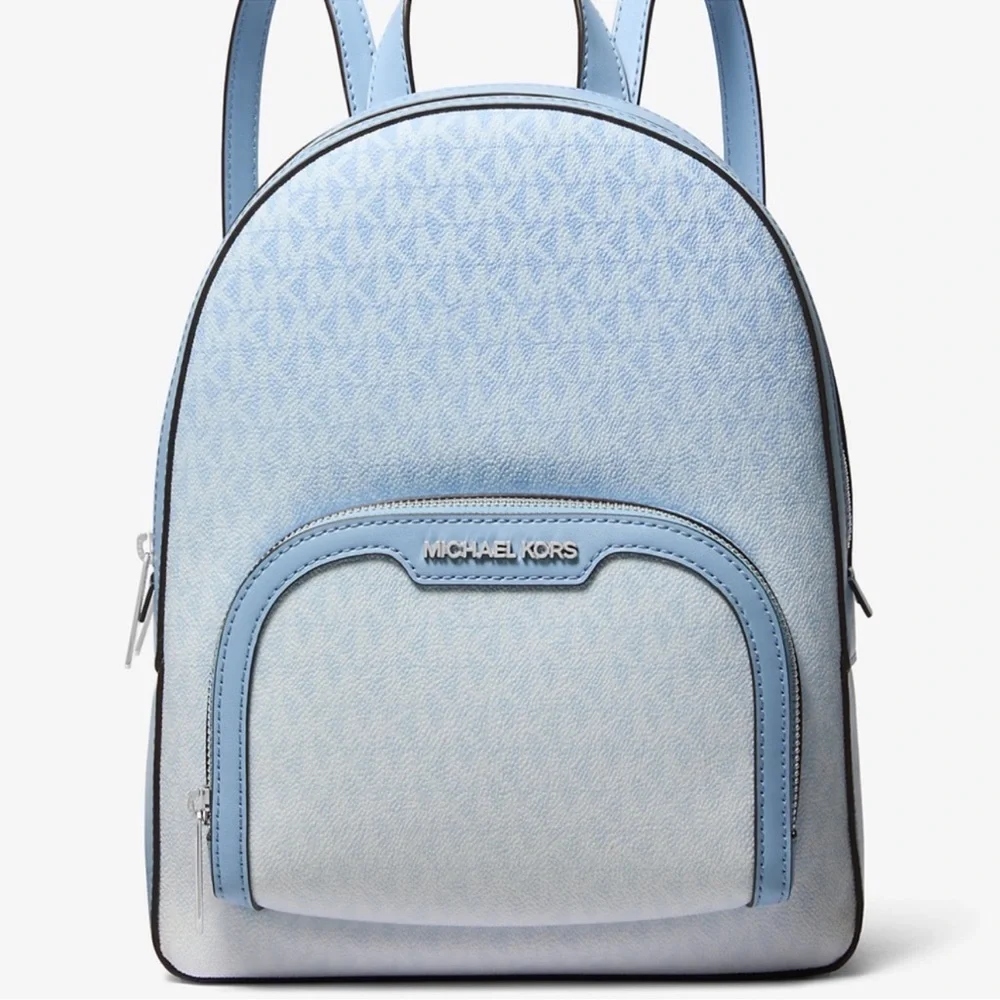 Michael Kors Jaycee Medium Ombré Signature Logo Backpack Light Sky Blue